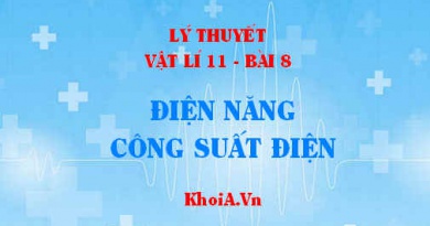 Công thức tính công, công suất của nguồn điện, Công thức định luật Jun-len-xơ, Điện năng tiêu thụ, công suất điện - Vật lý 11 bài 8